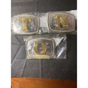 WESTERN STYLE INITIAL "T” “N“” Belt Buckle MONOGRAM LETTERS NEW